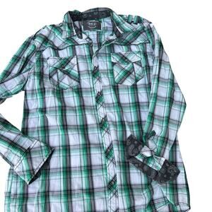 BKE athletic fit, plaid, long sleeve shirt, men's XXXL